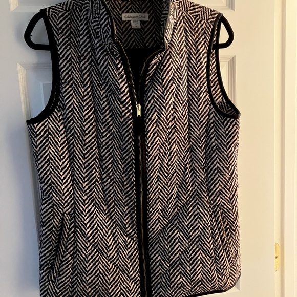 Coldwater Creek Black and White Chevron Vest - Picture 1 of 4